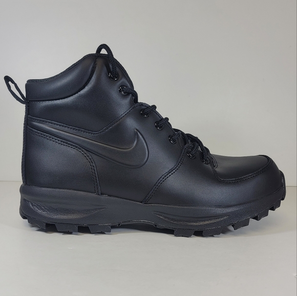 Nike Manoa Leather Boot Triple Black Water Resistant Winter Boot Mens Multi Size - Picture 4 of 10